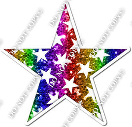 Rainbow with Star Pattern Star