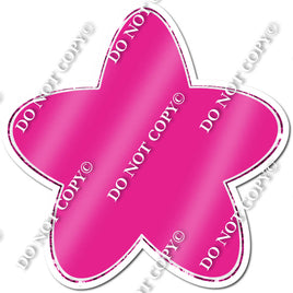 Rounded Flat Hot Pink Star