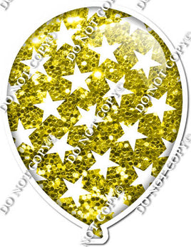Sparkle Yellow with Star Pattern Balloon