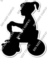 Girl on Toy Bike Silhouette w/ Variants