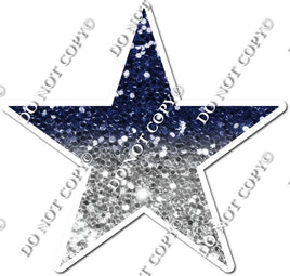 Sparkle - Navy Blue & Light Silver Ombre Star
