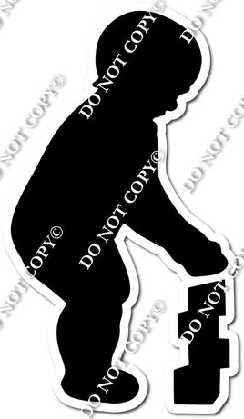 Toddler playing with Blocks Silhouette