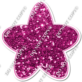 Rounded Sparkle Hot Pink Star