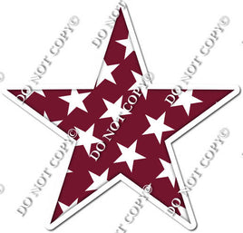 Flat Burgundy with Star Pattern Star