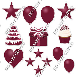 14 pc - Flair Set - Flat Burgundy