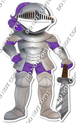Purple Armor Suit Holding Sword Cut Out w/ Variant