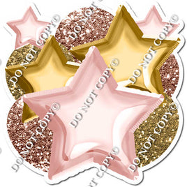Rose Gold & Gold Balloon & star bundle