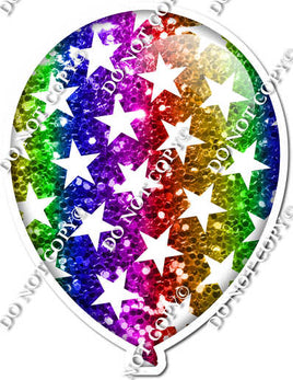 Sparkle Rainbow with Star Pattern Balloon