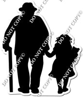 Grandpa & Granddaughter Silhouette