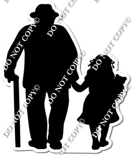 Grandpa & Granddaughter Silhouette w/ Variants
