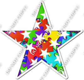Puzzle Piece with Star Pattern Star