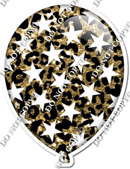 Sparkle Gold Leopard with Star Pattern Balloon