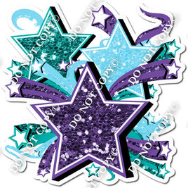 Purple, Baby Blue, & Teal Star Bundle