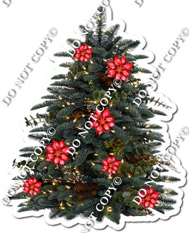 Christmas Tree with Red Flowers w/ Variant