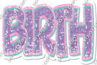 Mint, Lavender & Baby Pink Sparkle Birth Statements w/ Variant