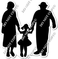 Grandparents & Granddaughter Silhouette w/ Variants