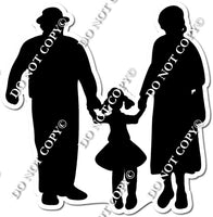 Grandparents & Granddaughter Silhouette w/ Variants