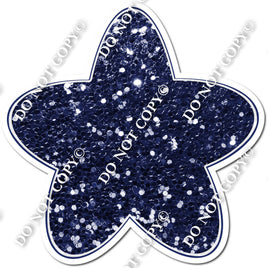 Rounded Sparkle Navy Blue Star