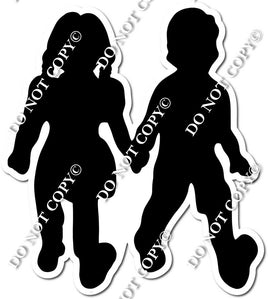 Kids Holding Hands Silhouette w/ Variants