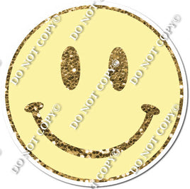 Sparkle Gold & Champagne Smiley Face