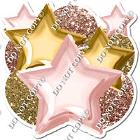 Rose Gold & Gold Balloon & star bundle