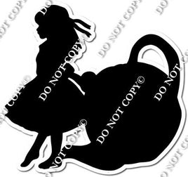 Girl & Tea Cup Silhouette w/ Variants