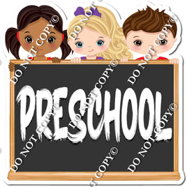w/ Kids Back to School - White Preschool Grade w/ Variants