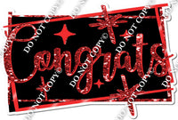 Black & Red Congrats Grad w/ Variant