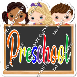 w/ Kids Back to School - Rainbow Preschool Grade w/ Variants