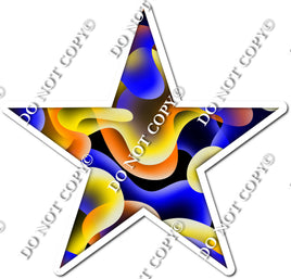 Lava Lamp - Blue, Orange, Yellow Star