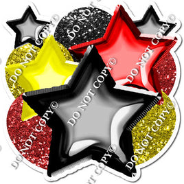 Red, Black, & Yellow Balloon & star bundle