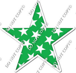 Flat Green with Star Pattern Star