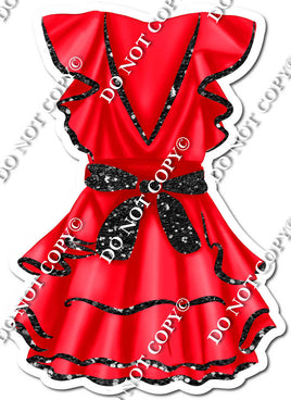 Red Dress with Black Bow w/ Variant