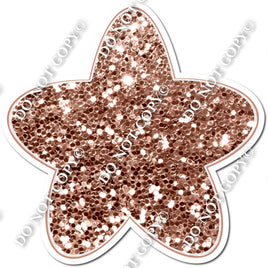 Rounded Sparkle Rose Gold Star