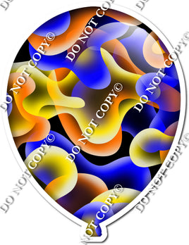 Lava Lamp - Blue, Orange, Yellow Balloon