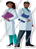 Dark Skin Tone Man & Woman Doctors w/ Variants