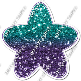Rounded Teal Purple Ombre Star