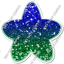 Rounded Blue Green Ombre Star