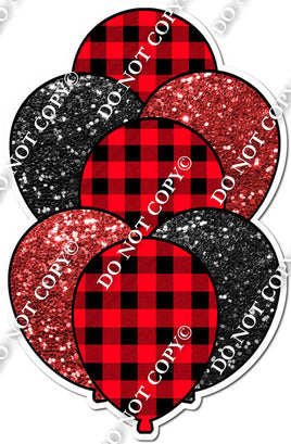 Sparkle Red Plaid XL Balloon Bundle