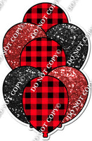 Sparkle Red Plaid XL Balloon Bundle