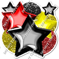 Red, Black, & Yellow Balloon & star bundle