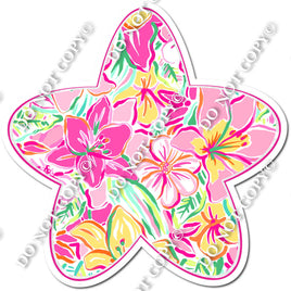 Rounded Pink Floral Star