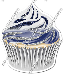 Vanilla Cupcake - Light Silver & Navy Blue Ombre w/ Variants