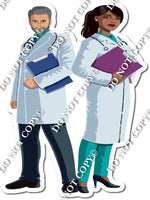 Light Skin Tone Male, Dark Skin Tone Female Doctors w/ Variants