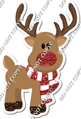 Standing Reindeer with Red Nose & Red Scarf w/ Variants