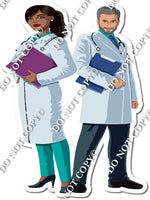 Light Skin Tone Male, Dark Skin Tone Female Doctors w/ Variants