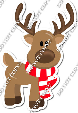 Standing Reindeer with Flat Red Scarf w/ Variants
