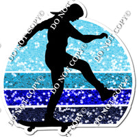 Skater Silhouette with Sparkle Blue Background w/ Variant