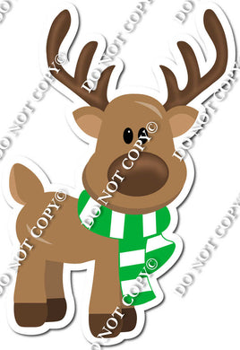 Standing Reindeer with Flat Green Scarf w/ Variants
