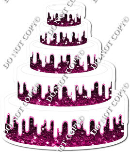 Hot Pink, Black Ombre Cake